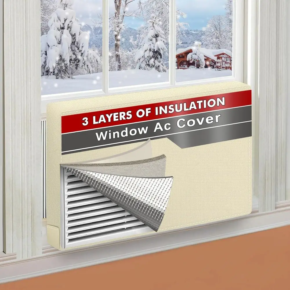 Beige 3-Layer Insulated Window AC Cover, 21W x 15H x 3.5D, Oil and Water Resistant
Beige 3-Layer Insulated Window AC Cover, 21W x 15H x 3.5D, Oil and Water Resistant