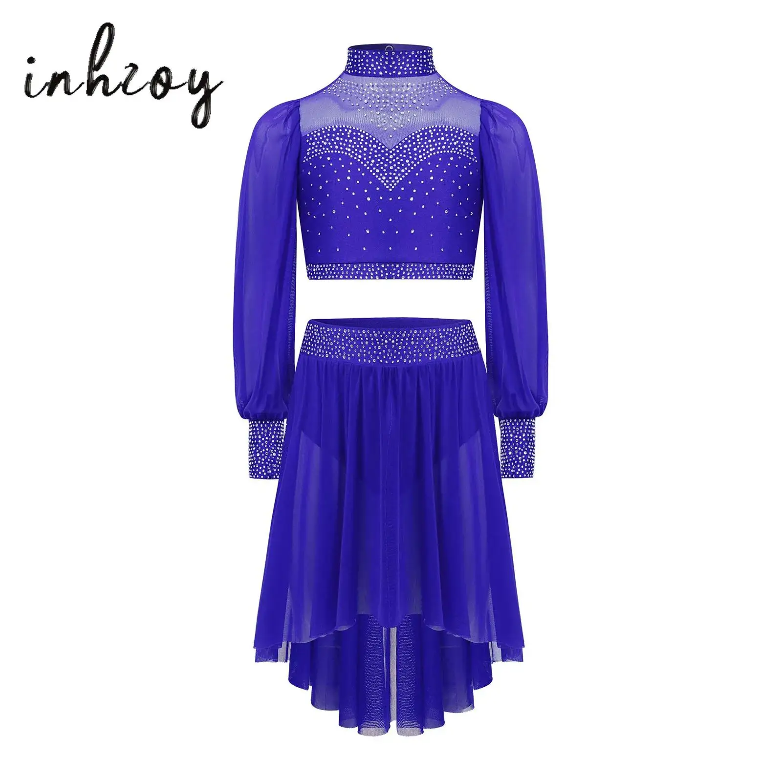Kids Girls Ballet Lyrical Dance Outfit Sheer Mesh Long Sleeves Cutout Back Crop Top+Skirt for Figure Skating Performance Costume
Kids Girls Ballet Lyrical Dance Outfit Sheer Mesh Long Sleeves Cutout Back Crop Top+Skirt for Figure Skating Performance Costume