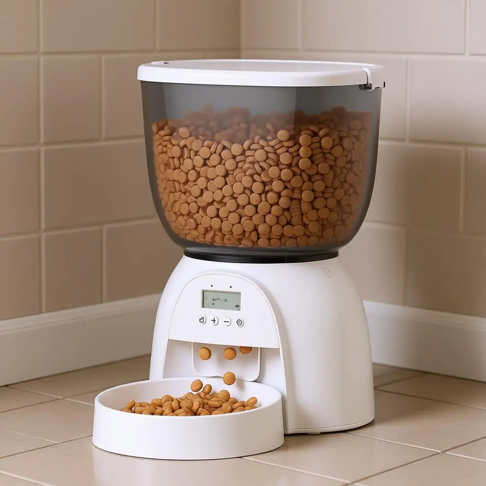 5L Automatic Cat Feeder, Timed Dry Food Dispenser, 6 Meal Programmable, 1-20 Portion Feeder for Cats, Puppy
5L Automatic Cat Feeder, Timed Dry Food Dispenser, 6 Meal Programmable, 1-20 Portion Feeder for Cats, Puppy