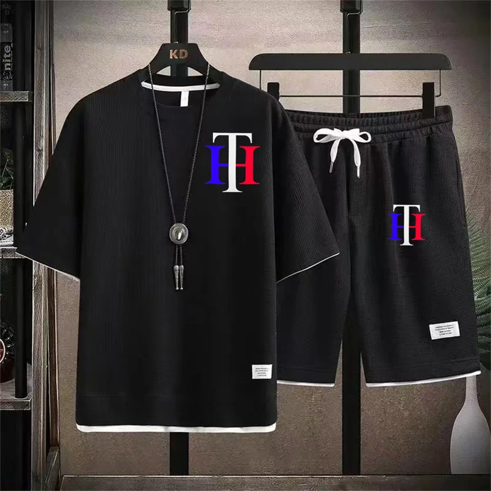 Men's summer breathable street high quality casual short sleeve suit Fashion T-shirt + quick drying shorts two-piece set
Men's summer breathable street high quality casual short sleeve suit Fashion T-shirt + quick drying shorts two-piece set