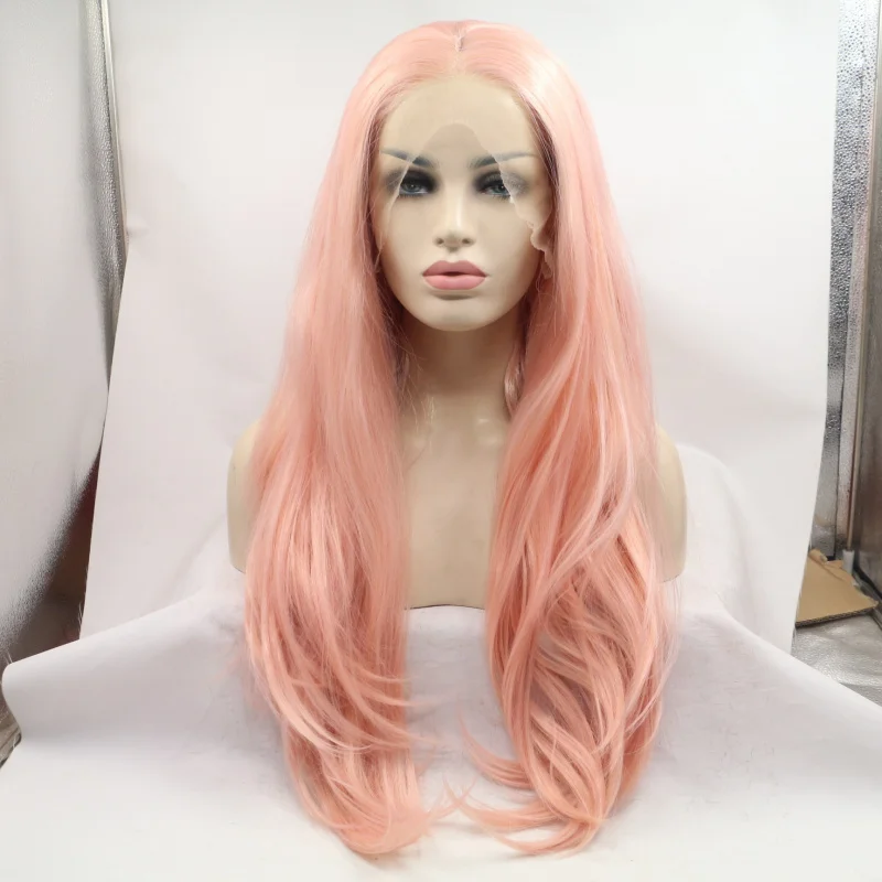 Hand-crocheted front lace synthetic wig for women, freely partable, orange-pink high-temperature fiber, comfortable rose n
Hand-crocheted front lace synthetic wig for women, freely partable, orange-pink high-temperature fiber, comfortable rose n