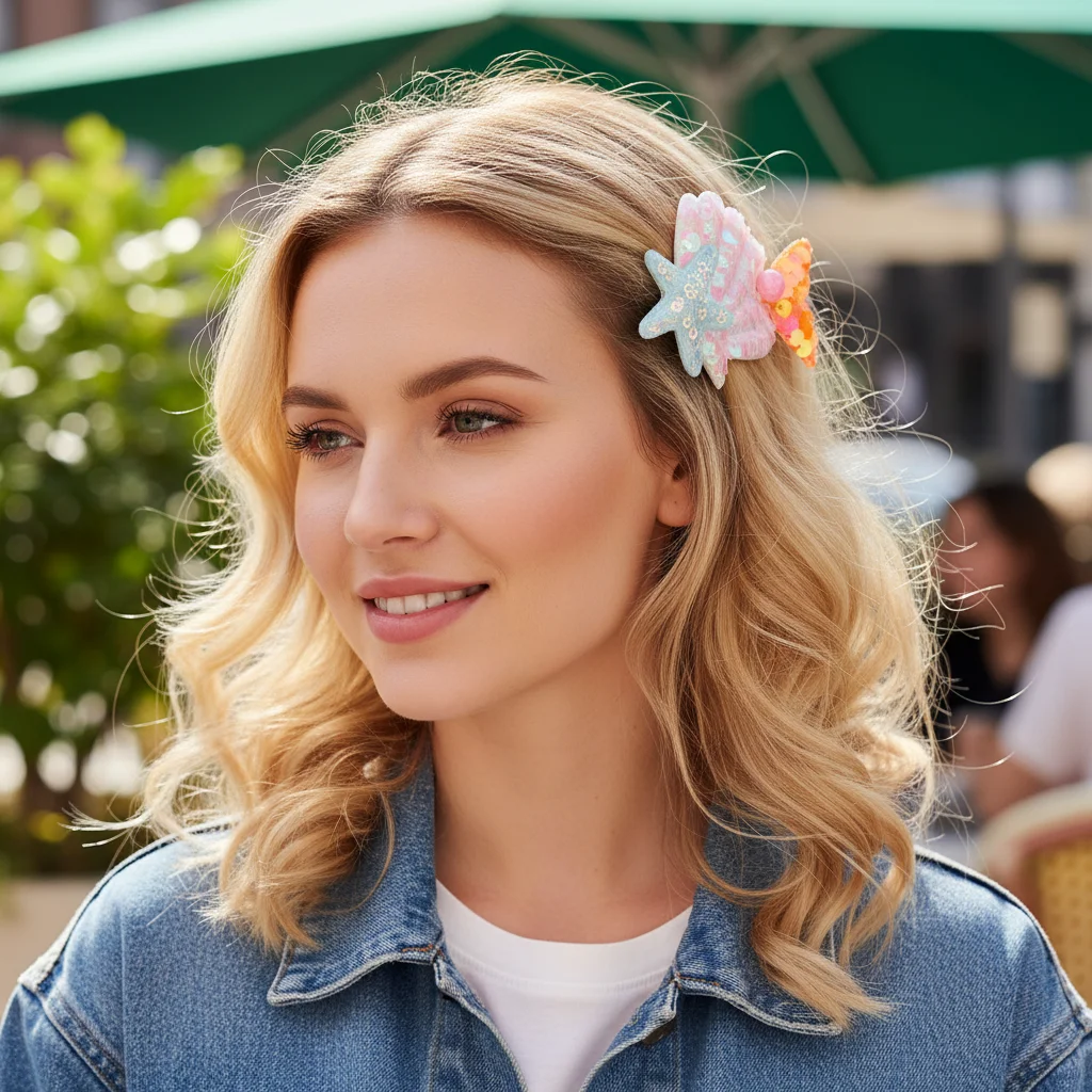 New Cute Hair Clip Shells Pearl Starfish Mermaid Princess Side Fringe Clip Colorful Sequin Sweet Hairpin
New Cute Hair Clip Shells Pearl Starfish Mermaid Princess Side Fringe Clip Colorful Sequin Sweet Hairpin