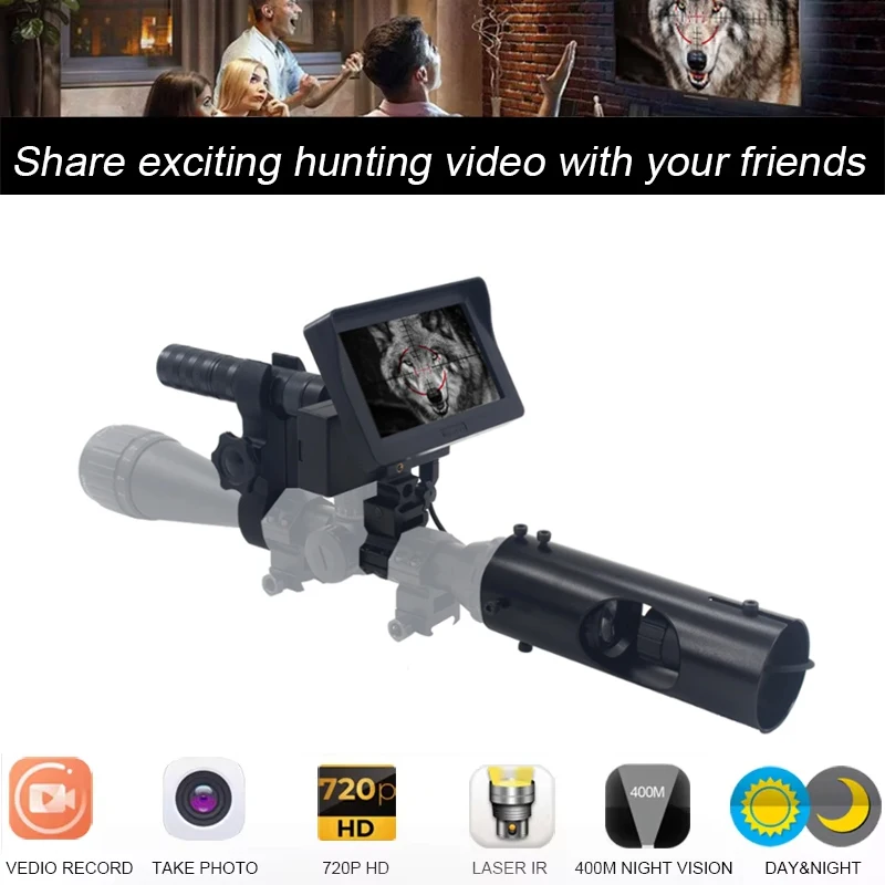 New Arrival Night Vision Spotting Scopes 850nm Infrared Laser Outdoor Waterproof HD 720P Cameras For Hunting Observation
New Arrival Night Vision Spotting Scopes 850nm Infrared Laser Outdoor Waterproof HD 720P Cameras For Hunting Observation