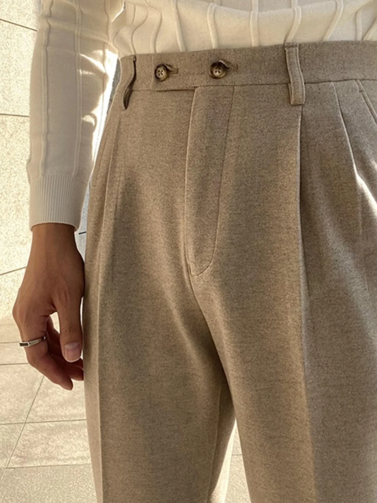 Мужские твидовые брюки прямого кроя для осени и зимы, зауженные, повседневные, длинные, деловые, для джентльменов, немнущиеся, с высокой талией
Мужские твидовые брюки прямого кроя для осени и зимы, зауженные, повседневные, длинные, деловые, для джентльменов, немнущиеся, с высокой талией