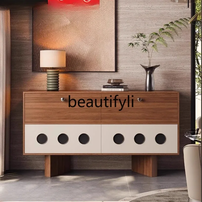 French medieval solid wood dining side cabinet Home modern retro dining room cabinet Decorative locker
French medieval solid wood dining side cabinet Home modern retro dining room cabinet Decorative locker
