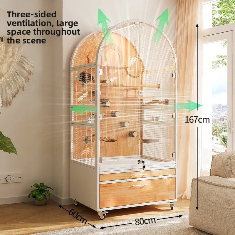 Solid Wood Large Luxury Villa Bird Cage Special Transparent Glass Splash-Proof Button Closure Does Not Pet Houses Furniture
Solid Wood Large Luxury Villa Bird Cage Special Transparent Glass Splash-Proof Button Closure Does Not Pet Houses Furniture