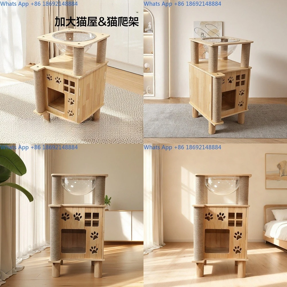 Cat Tree with Capsule Style Wooden Cat Condo Large Multi Level Climbing Scratcher for Pets Integrated Playhouse Furniture
Cat Tree with Capsule Style Wooden Cat Condo Large Multi Level Climbing Scratcher for Pets Integrated Playhouse Furniture