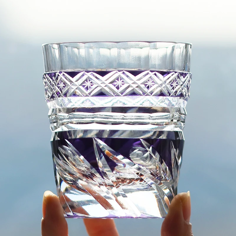 Handmade Edo Kiriko's Colored Cocktail Whiskey Glass Tumbler Sky Blue Purple For Cold Drinking Iced Tea Coffee
Handmade Edo Kiriko's Colored Cocktail Whiskey Glass Tumbler Sky Blue Purple For Cold Drinking Iced Tea Coffee