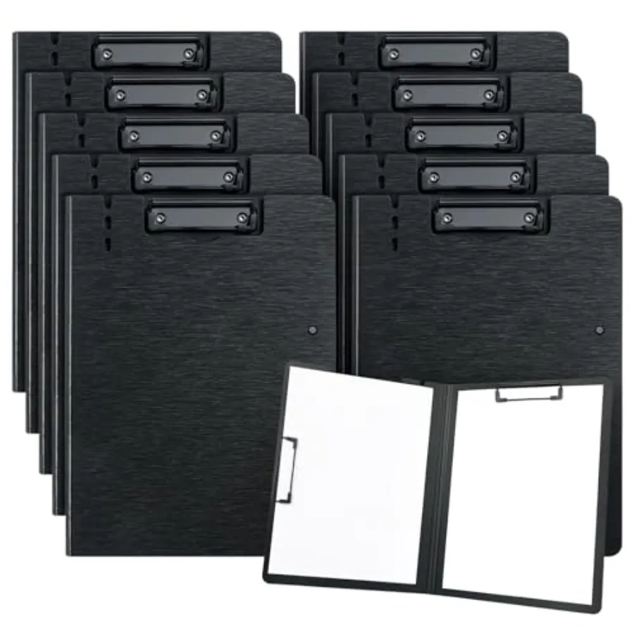 10 Pack A4 Foldable Clipboards with Two Clips File Document Organiser, Clip Board for Business, Office, School or Restaurant Bl
10 Pack A4 Foldable Clipboards with Two Clips File Document Organiser, Clip Board for Business, Office, School or Restaurant Bl