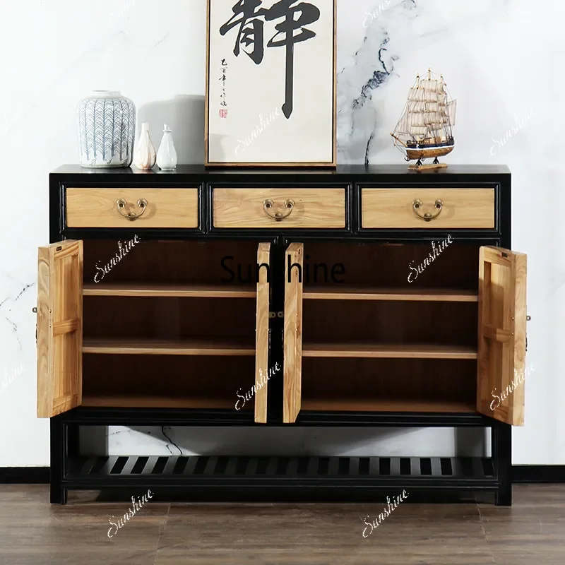 Chinese solid wood furniture old elm hand-painted entrance cabinet
Chinese solid wood furniture old elm hand-painted entrance cabinet
