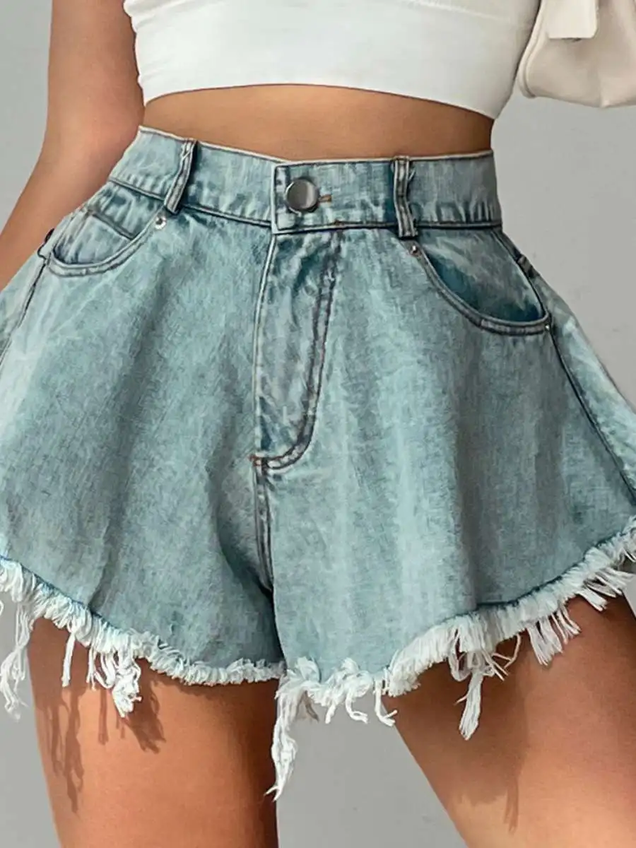 High Waist Denim Shorts Women's Ripped Loose Tassel Jeans Cross-Border New Style Summer Fashion Ladies' Bottom Shorts
High Waist Denim Shorts Women's Ripped Loose Tassel Jeans Cross-Border New Style Summer Fashion Ladies' Bottom Shorts