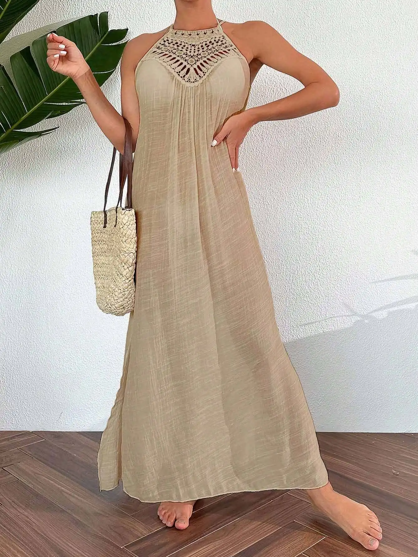 Women Summer Halter Neck Hollow Out Beach Maxi Dress
Women Summer Halter Neck Hollow Out Beach Maxi Dress