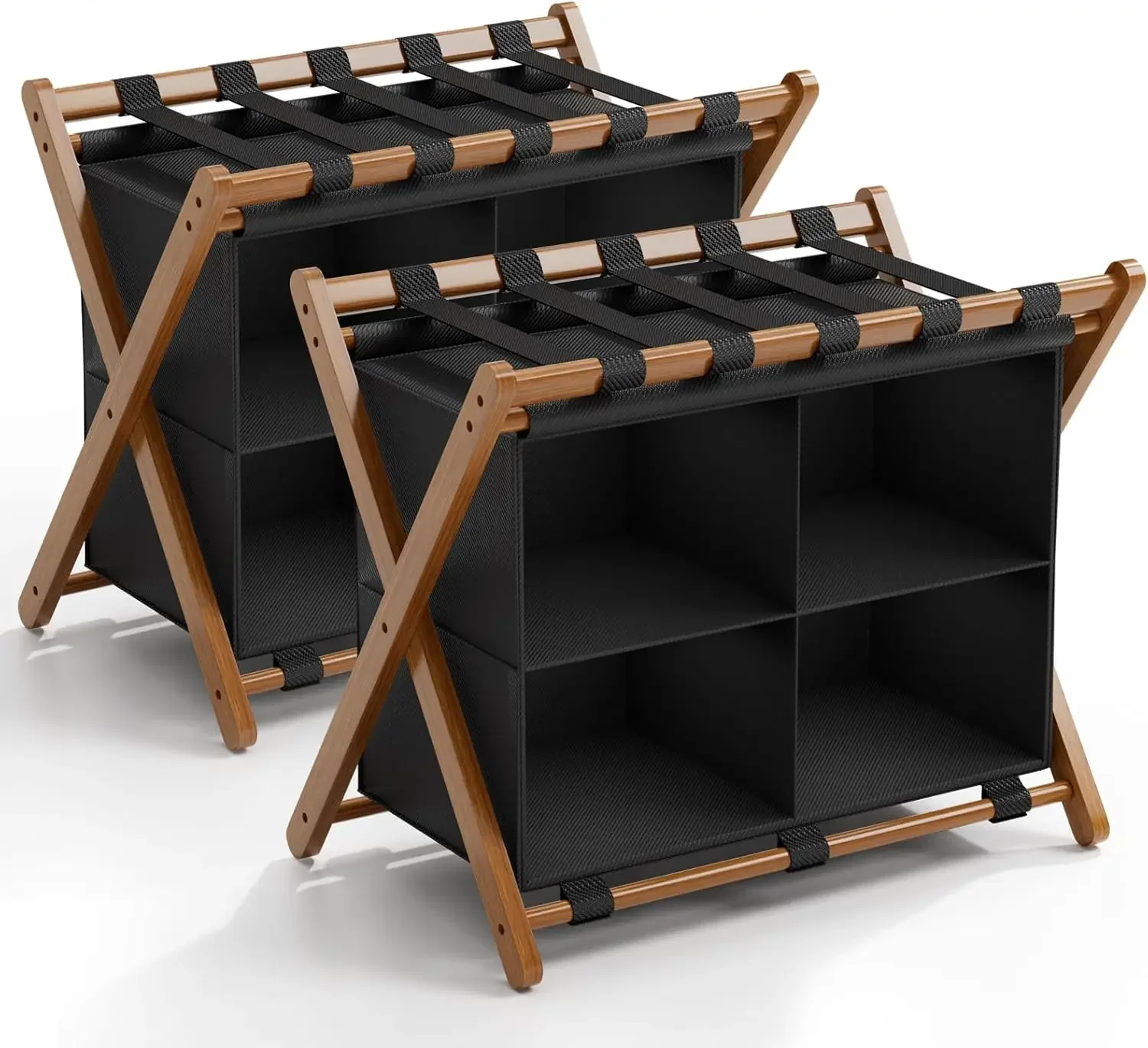Bamboo Luggage Rack 2 Pack with 4 Storage Compartments, Foldable Suitcase Stand for Guest Room, 150lbs Capacity, Sturdy, Space-S
Bamboo Luggage Rack 2 Pack with 4 Storage Compartments, Foldable Suitcase Stand for Guest Room, 150lbs Capacity, Sturdy, Space-S