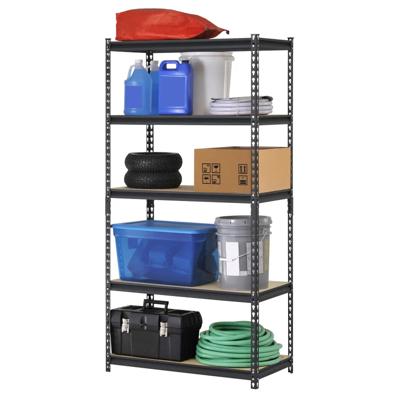 36"W X 18"D X 72"H 5-Tier Adjustable Steel Shelving; 4,000 Lb. Total Capacity; Black
36"W X 18"D X 72"H 5-Tier Adjustable Steel Shelving; 4,000 Lb. Total Capacity; Black