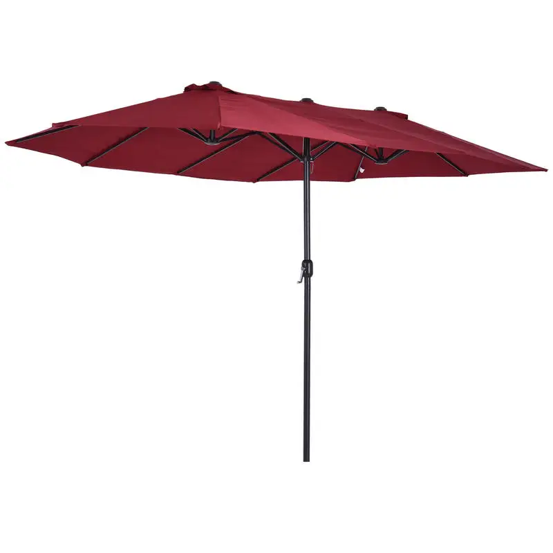 Outsunny Extra Large 15 ft Patio Umbrella, Double-Sided Wide Outdoor Umbrella with Crank Handle and Air Vents for Backyard, Deck, Pool, Market, Wine Red
Outsunny Extra Large 15 ft Patio Umbrella, Double-Sided Wide Outdoor Umbrella with Crank Handle and Air Vents for Backyard, Deck, Pool, Market, Wine Red