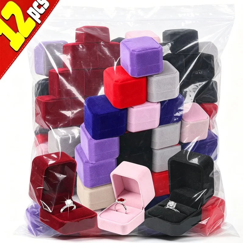 12PCS Square Red Velvet Ring Box Jewelry Case Storage Organizer Gift Earrings Packaging Box Portable Travel Wedding Wholesale
12PCS Square Red Velvet Ring Box Jewelry Case Storage Organizer Gift Earrings Packaging Box Portable Travel Wedding Wholesale