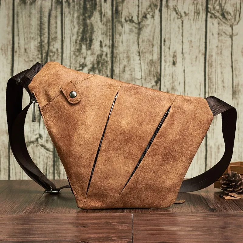 High end leather crossbody bag, fashionable and large capacity retro men's single shoulder bag, adjustable shoulder strap bag
High end leather crossbody bag, fashionable and large capacity retro men's single shoulder bag, adjustable shoulder strap bag