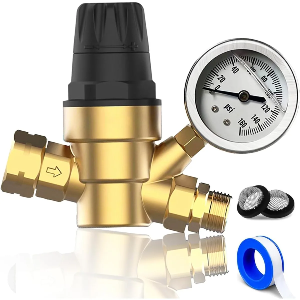 RV Water Pressure Regulator with Gauge -0-160psi Glycerin-Filled Dial, Lead-Free Brass Body, Heavy-Duty Knob Adjustment for Precise Control in RVs, Campers Travel Trailers-Durable Construction Ensures Reliable Water Flow Regulation
RV Water Pressure Regulator with Gauge -0-160psi Glycerin-Filled Dial, Lead-Free Brass Body, Heavy-Duty Knob Adjustment for Precise Control in RVs, Campers Travel Trailers-Durable Construction Ensures Reliable Water Flow Regulation