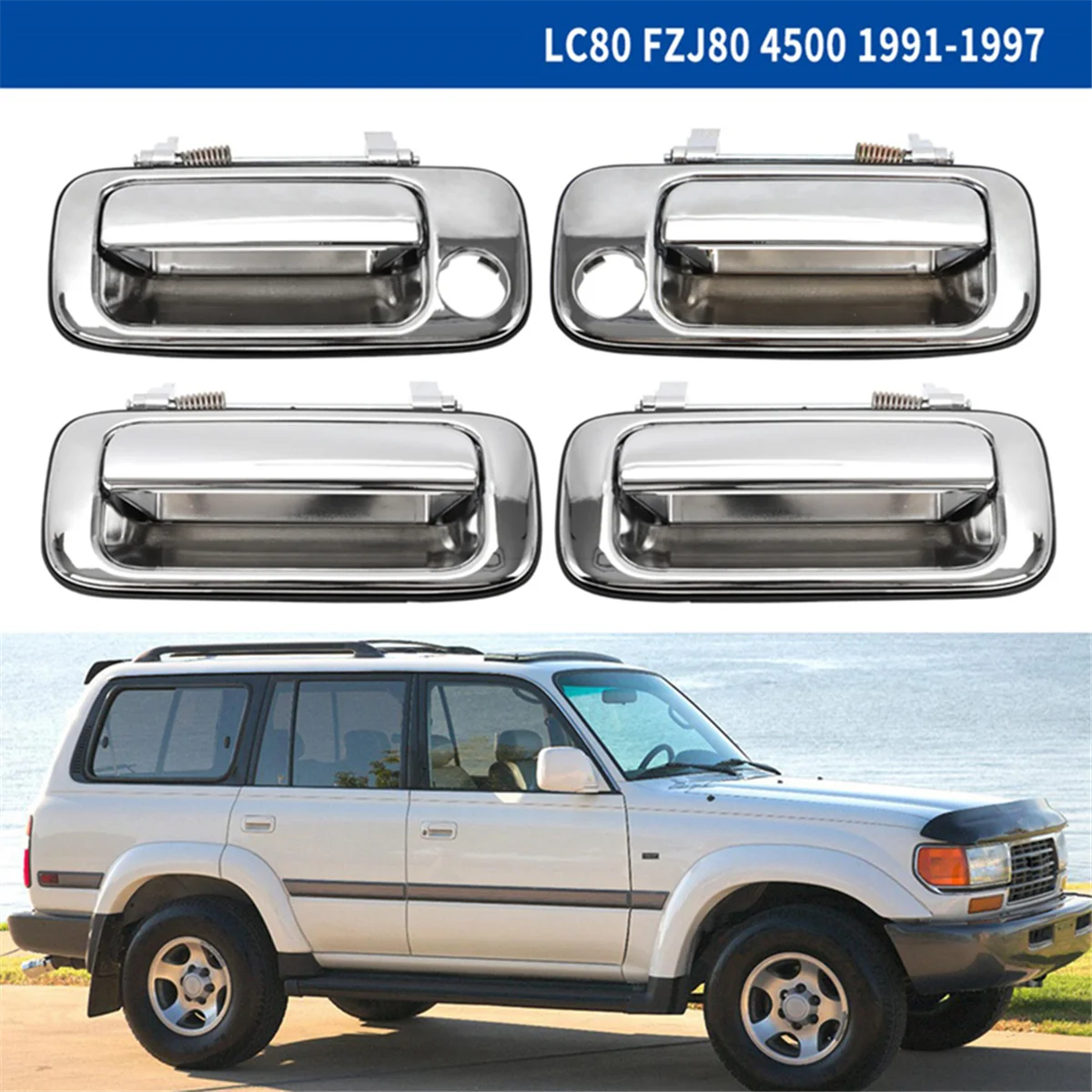 Для Toyota Land Cruiser 80 LC80 FZJ80 4500 1991-1999 гг. Автомобильная внешняя ручка передней и задней двери, внешняя ручка двери
Для Toyota Land Cruiser 80 LC80 FZJ80 4500 1991-1999 гг. Автомобильная внешняя ручка передней и задней двери, внешняя ручка двери