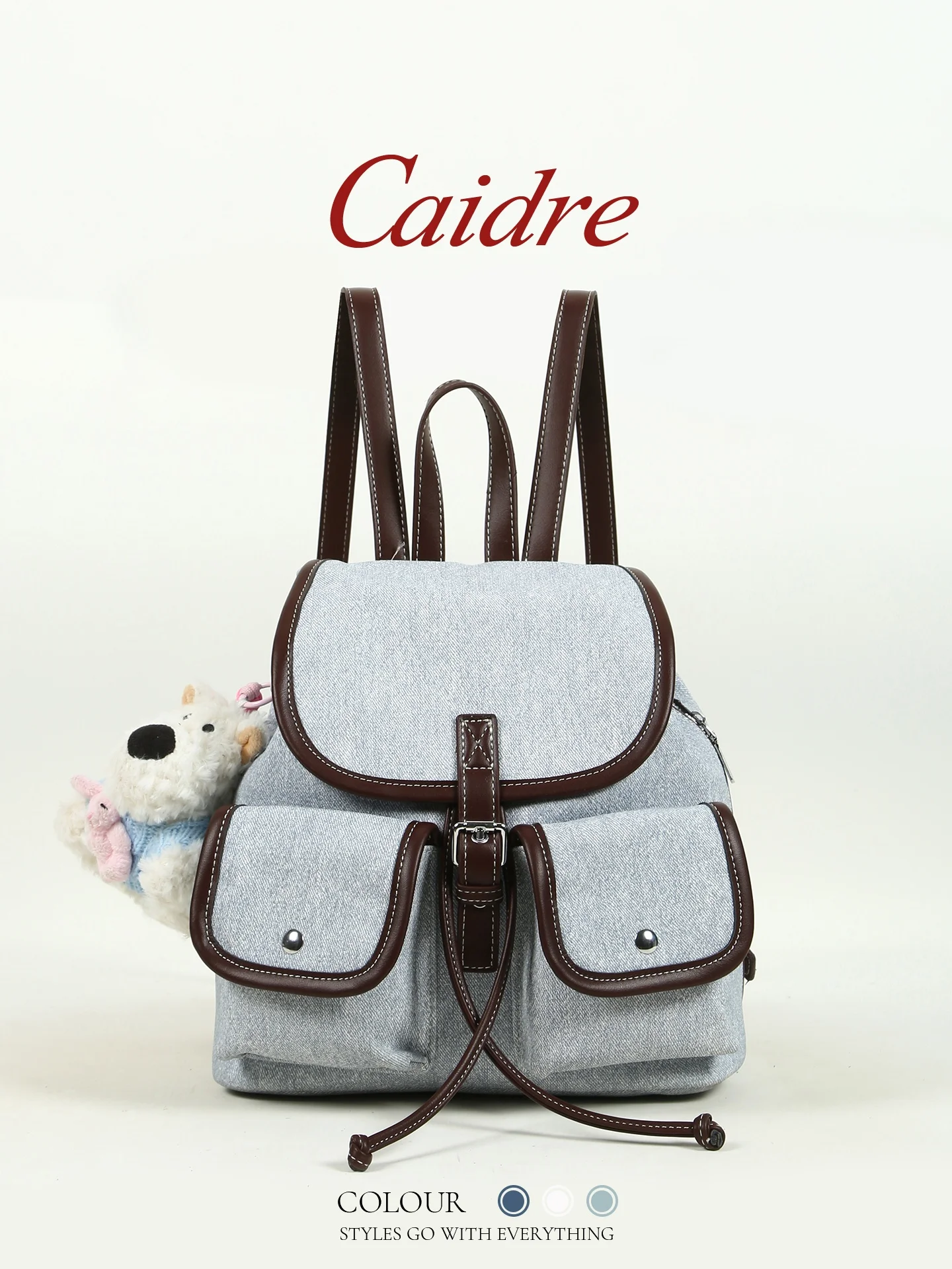 Caidre Korean Style Light Weight Commuter Travel Women's Backpack Denim Material Casual Bucket Shape Soft Handle Shoulder Bag
Caidre Korean Style Light Weight Commuter Travel Women's Backpack Denim Material Casual Bucket Shape Soft Handle Shoulder Bag