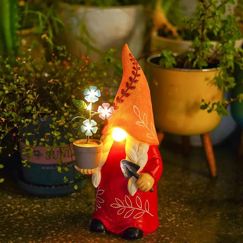 Solar Powered LED Garden Lights Garden Gnome Statue Flower Pot Resin Handicraft Decoration Outdoor Dwarf Lawn Lamp
Solar Powered LED Garden Lights Garden Gnome Statue Flower Pot Resin Handicraft Decoration Outdoor Dwarf Lawn Lamp
