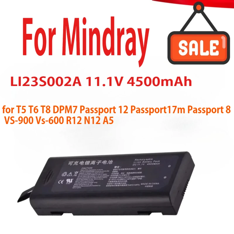 11.1V 4500mah Li-ion Battery LI23S002A for Mindray T5 T6 T8 DPM7 Passport 12 Passport17m Passport 8 VS-900 Vs-600 R12 N12 A5
11.1V 4500mah Li-ion Battery LI23S002A for Mindray T5 T6 T8 DPM7 Passport 12 Passport17m Passport 8 VS-900 Vs-600 R12 N12 A5