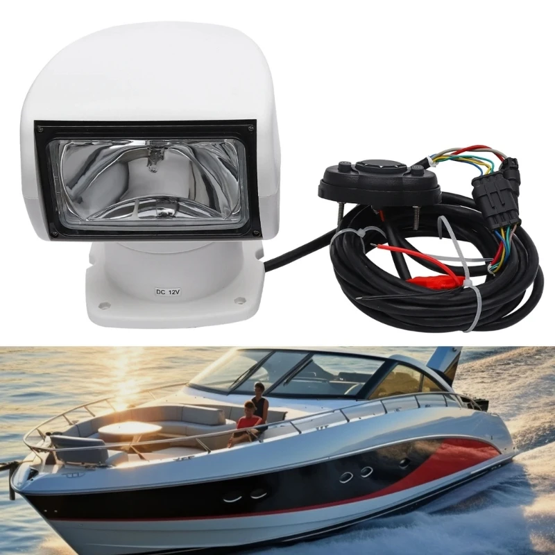 Waterproof 12V 24V 100W Halogen Spotlight 2500 Lumens Suitable for Boats with 360° Rotating Remote Control Functionality D7YA
Waterproof 12V 24V 100W Halogen Spotlight 2500 Lumens Suitable for Boats with 360° Rotating Remote Control Functionality D7YA