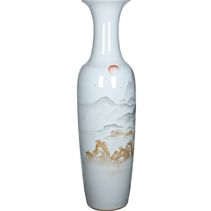 Ceramic hand-painted landscape large vase, modern living room ornament
Ceramic hand-painted landscape large vase, modern living room ornament