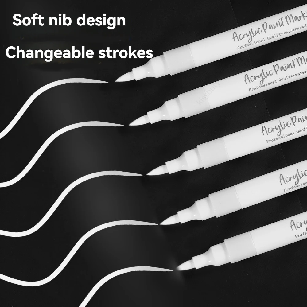 2-6 Pack White Brush Tip Acrylic Marker 1-5mm Fine Point Art Marker Pen for Drawing Highlight Fine Details DIY Craft Supplies
2-6 Pack White Brush Tip Acrylic Marker 1-5mm Fine Point Art Marker Pen for Drawing Highlight Fine Details DIY Craft Supplies