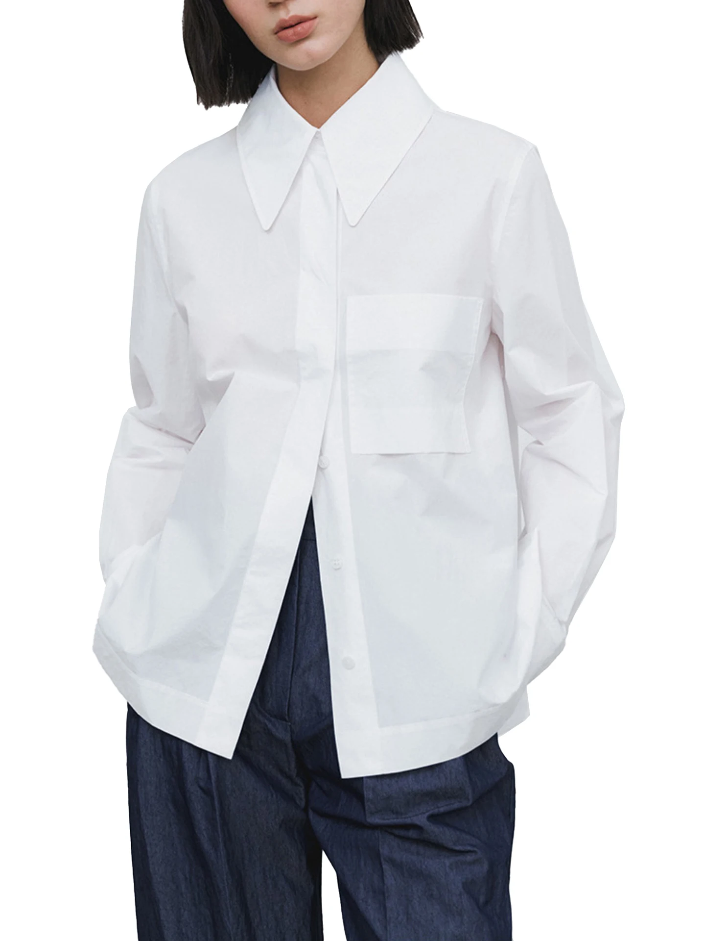 Белый свободный длинный све женский irt осенний новый корейский Sle Pure Color Design Sense Small ence Commute Sle irt
Белый свободный длинный све женский irt осенний новый корейский Sle Pure Color Design Sense Small ence Commute Sle irt