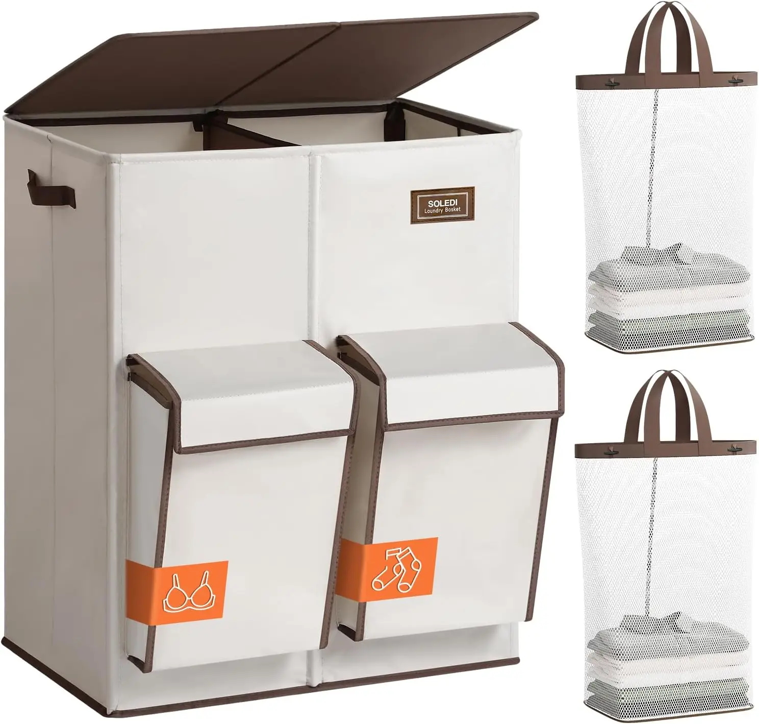 Двойная корзина для белья с крышкой, 180 л, большая, 2 секции и боковые карманы, съемный мешок для удобной переноски
Двойная корзина для белья с крышкой, 180 л, большая, 2 секции и боковые карманы, съемный мешок для удобной переноски