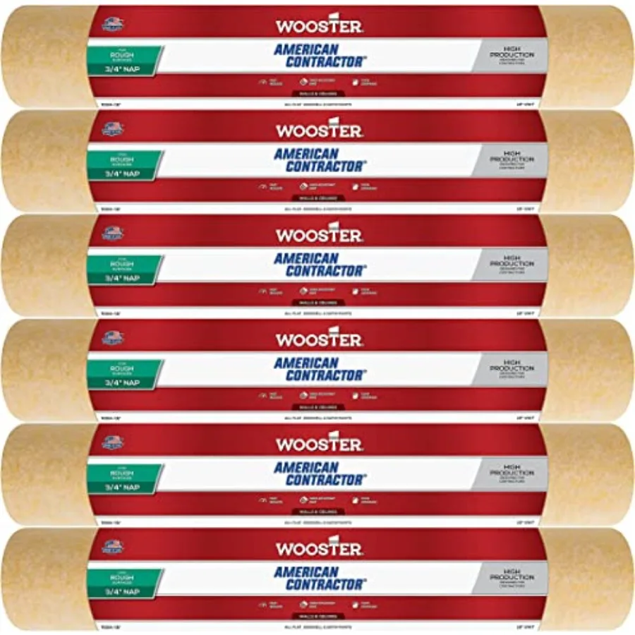 Wooster Brush R364 18 inch American Contractor 3/4 inch Nap Paint Roller - Pack of 6
Wooster Brush R364 18 inch American Contractor 3/4 inch Nap Paint Roller - Pack of 6