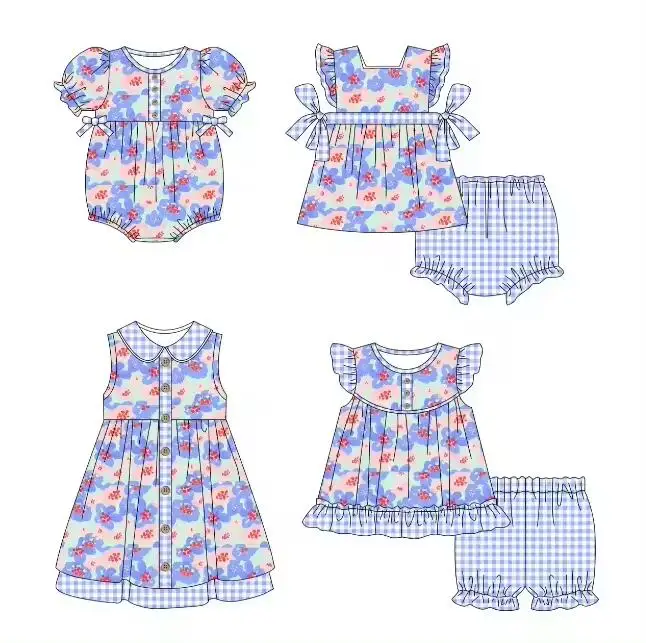 Boutique summer children's clothes square neck pearl floral bow baby pants and shorts elastic plaid girl set baby romper dress
Boutique summer children's clothes square neck pearl floral bow baby pants and shorts elastic plaid girl set baby romper dress