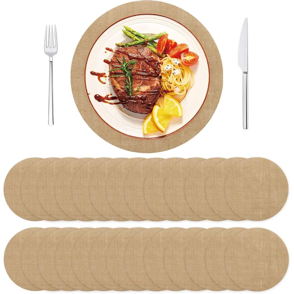 Set of 40 Round Jute Placemats, 11.8 Inch Diameter, Rustic Fall Style, Reusable and Heat Resistant for Farmhouse Decor
Set of 40 Round Jute Placemats, 11.8 Inch Diameter, Rustic Fall Style, Reusable and Heat Resistant for Farmhouse Decor