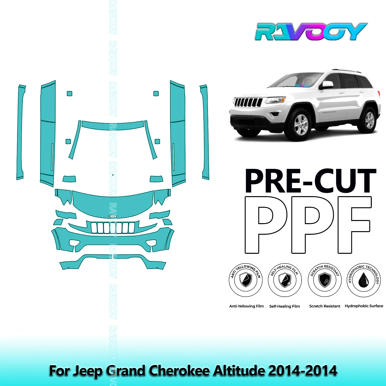 8.5Mil Precut Paint Protection Film PPF Clear Bra Front Kit+Rockers For Jeep Grand Cherokee Altitude 2014-2014
8.5Mil Precut Paint Protection Film PPF Clear Bra Front Kit+Rockers For Jeep Grand Cherokee Altitude 2014-2014