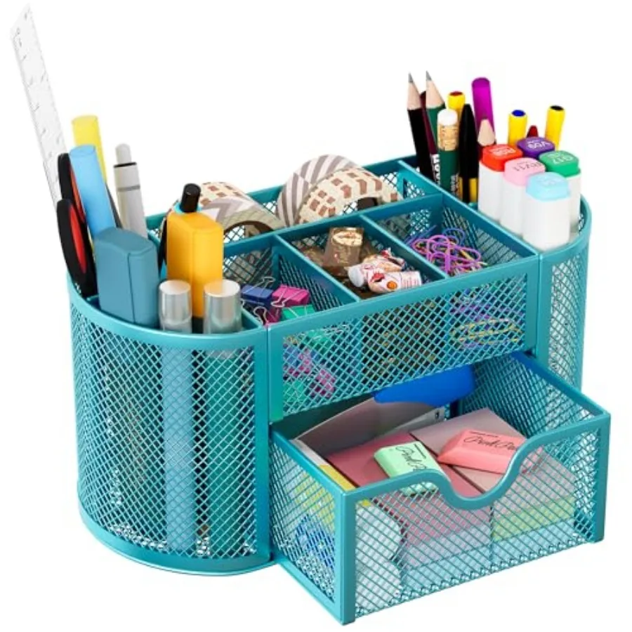 Mesh Pen Holder Desk Organizer with Drawer Stationery Supplies Organizer for Dorm School 9 Compartments Workspace Desk Accessor
Mesh Pen Holder Desk Organizer with Drawer Stationery Supplies Organizer for Dorm School 9 Compartments Workspace Desk Accessor