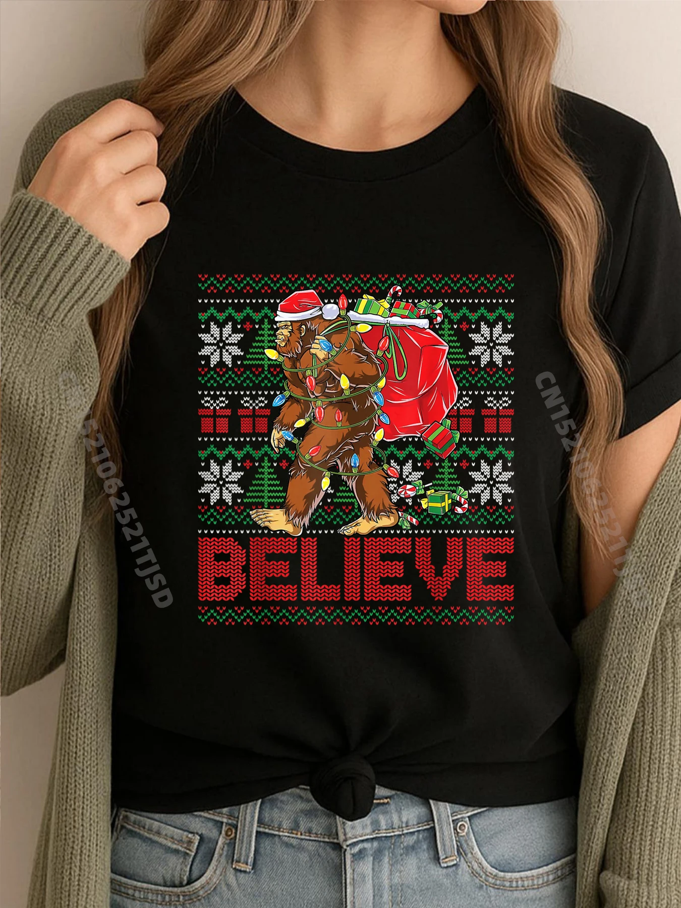Santa Bigfoot Christmas Lights Sasquatch Believe Xmas 3XL Woman Clothing T-Shirt
Santa Bigfoot Christmas Lights Sasquatch Believe Xmas 3XL Woman Clothing T-Shirt