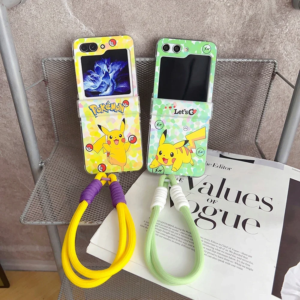 Cute Cartoon Pikachus with Bracelet Phone Case for Samsung Galaxy Z Flip 3 4 5 5G PC Anti-drop Back Cover Funda
Cute Cartoon Pikachus with Bracelet Phone Case for Samsung Galaxy Z Flip 3 4 5 5G PC Anti-drop Back Cover Funda