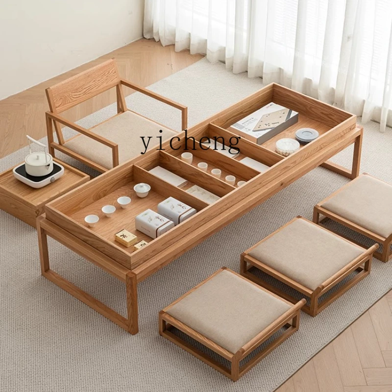 ZZ tatami tea table oak balcony zen low tea table solid wood Song style storage table new
ZZ tatami tea table oak balcony zen low tea table solid wood Song style storage table new
