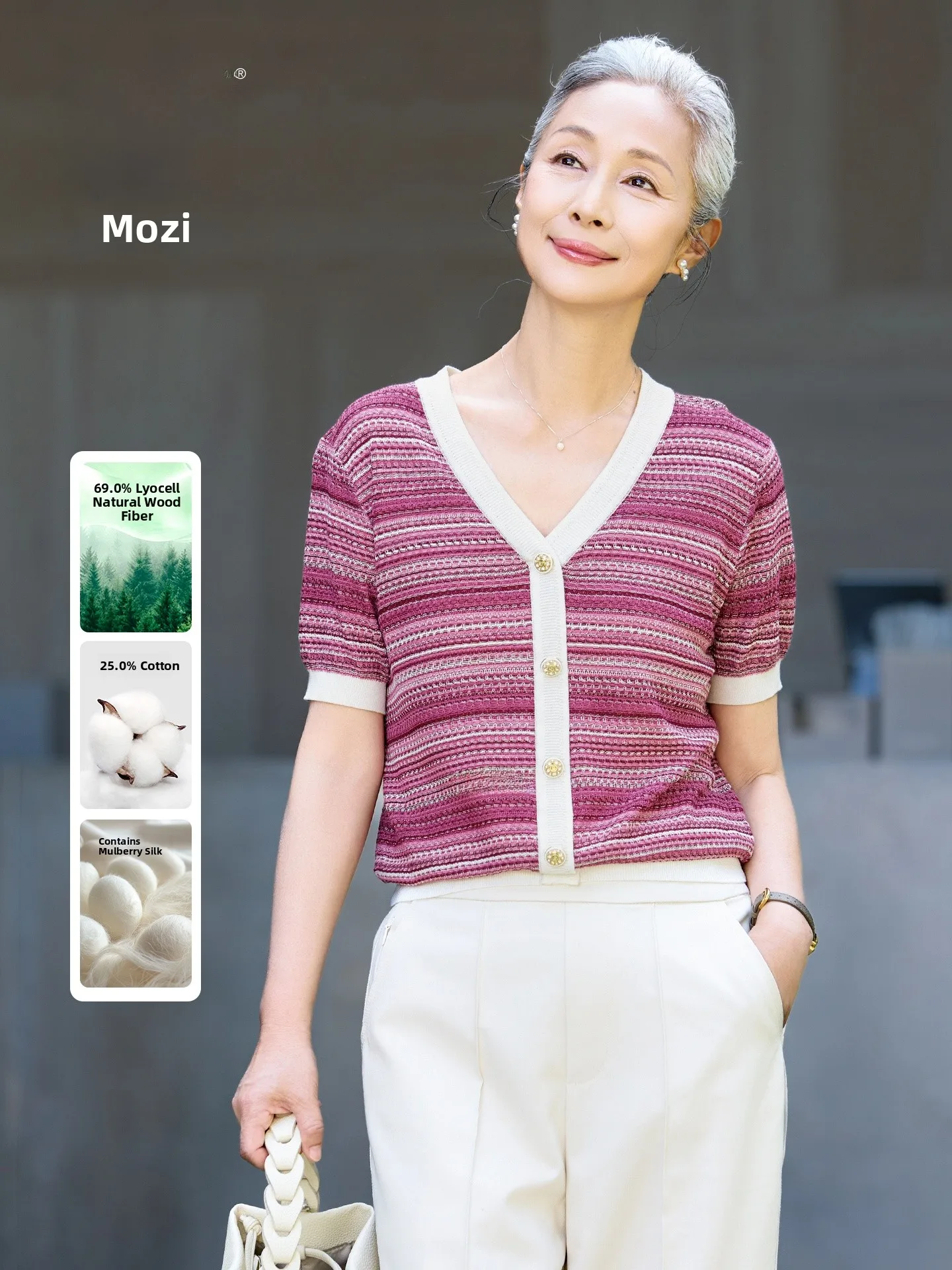 MuZi Silk Lyocell Short Sleeve Knitted Shirt for Middle-Aged And Elderly Women Breathable V-Neck T-Shirt Summer Fashion
MuZi Silk Lyocell Short Sleeve Knitted Shirt for Middle-Aged And Elderly Women Breathable V-Neck T-Shirt Summer Fashion