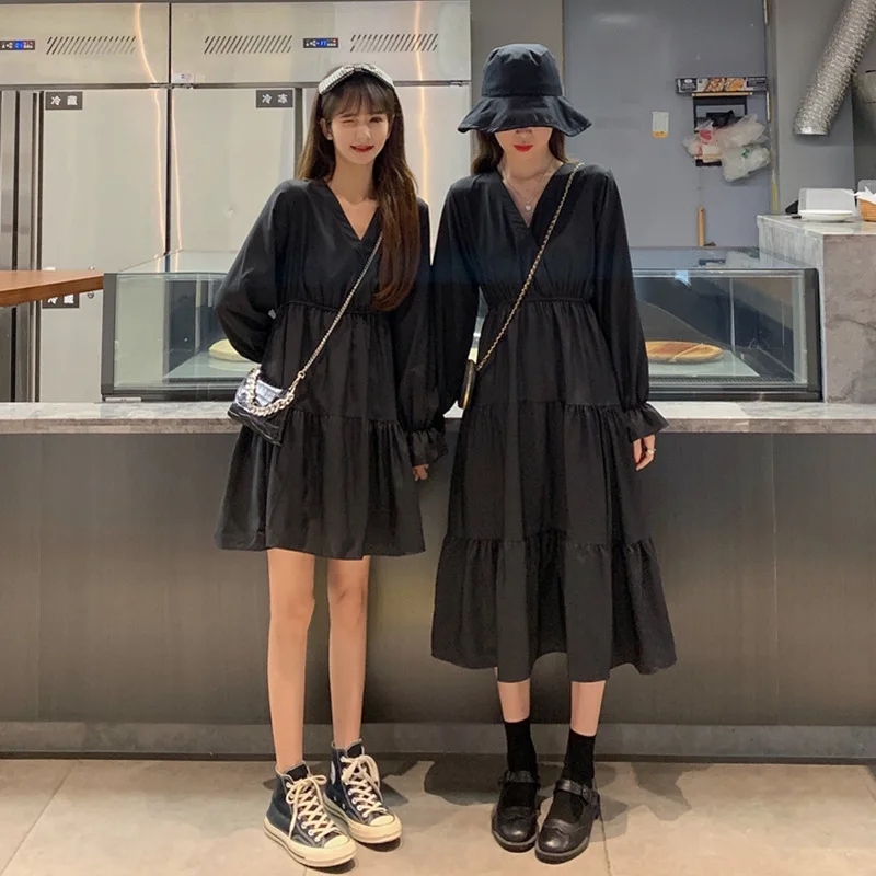 Best Friend Sister Matching Dresses Women's plus Size Waist-Cinching Slimming Long Skirts Commute Style V-neck Full Sleeve
Best Friend Sister Matching Dresses Women's plus Size Waist-Cinching Slimming Long Skirts Commute Style V-neck Full Sleeve