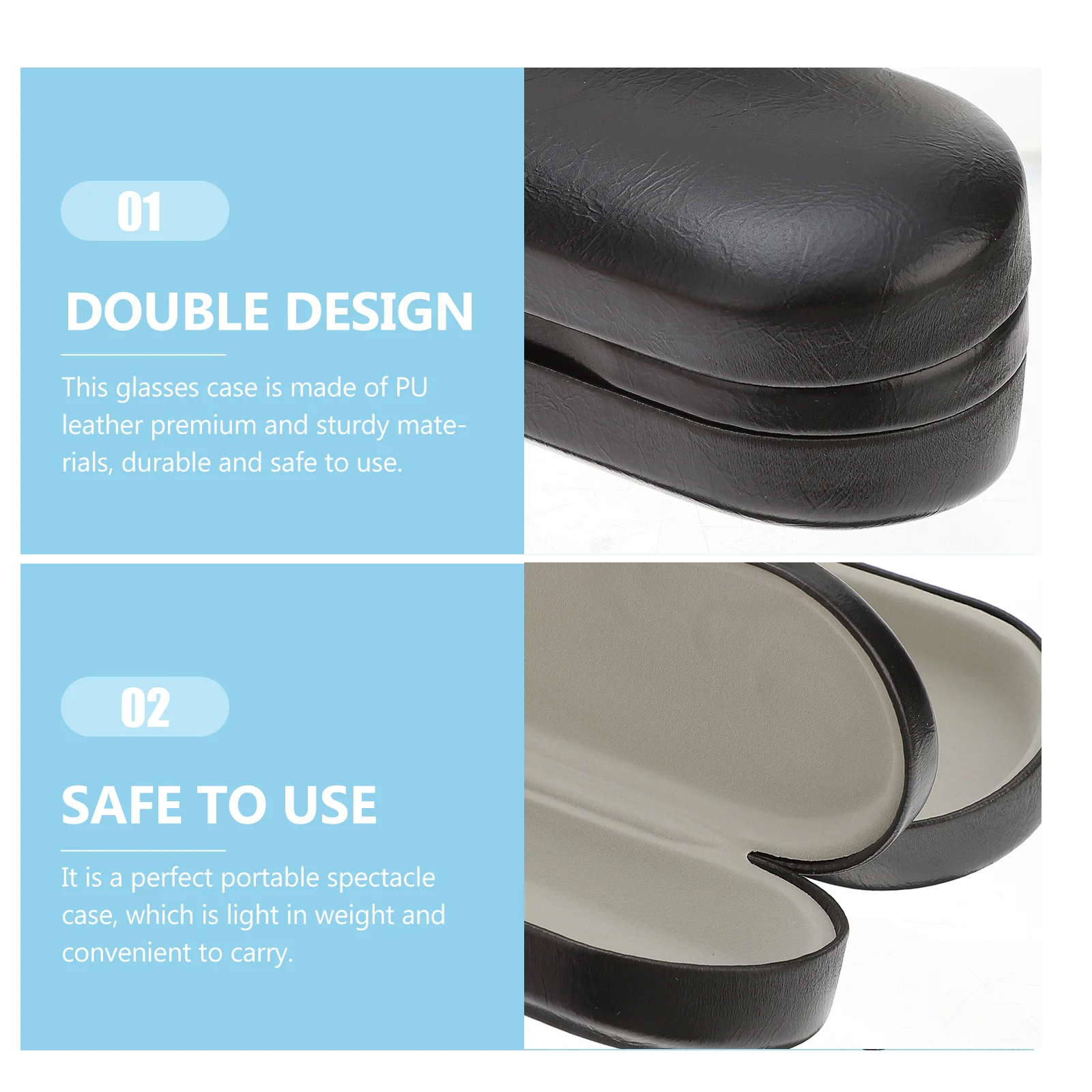 Double Eyeglass Case Black PU Portable Hard Shell Glasses Organizer Lightweight Sunglasses Case PU Glasses Box
Double Eyeglass Case Black PU Portable Hard Shell Glasses Organizer Lightweight Sunglasses Case PU Glasses Box