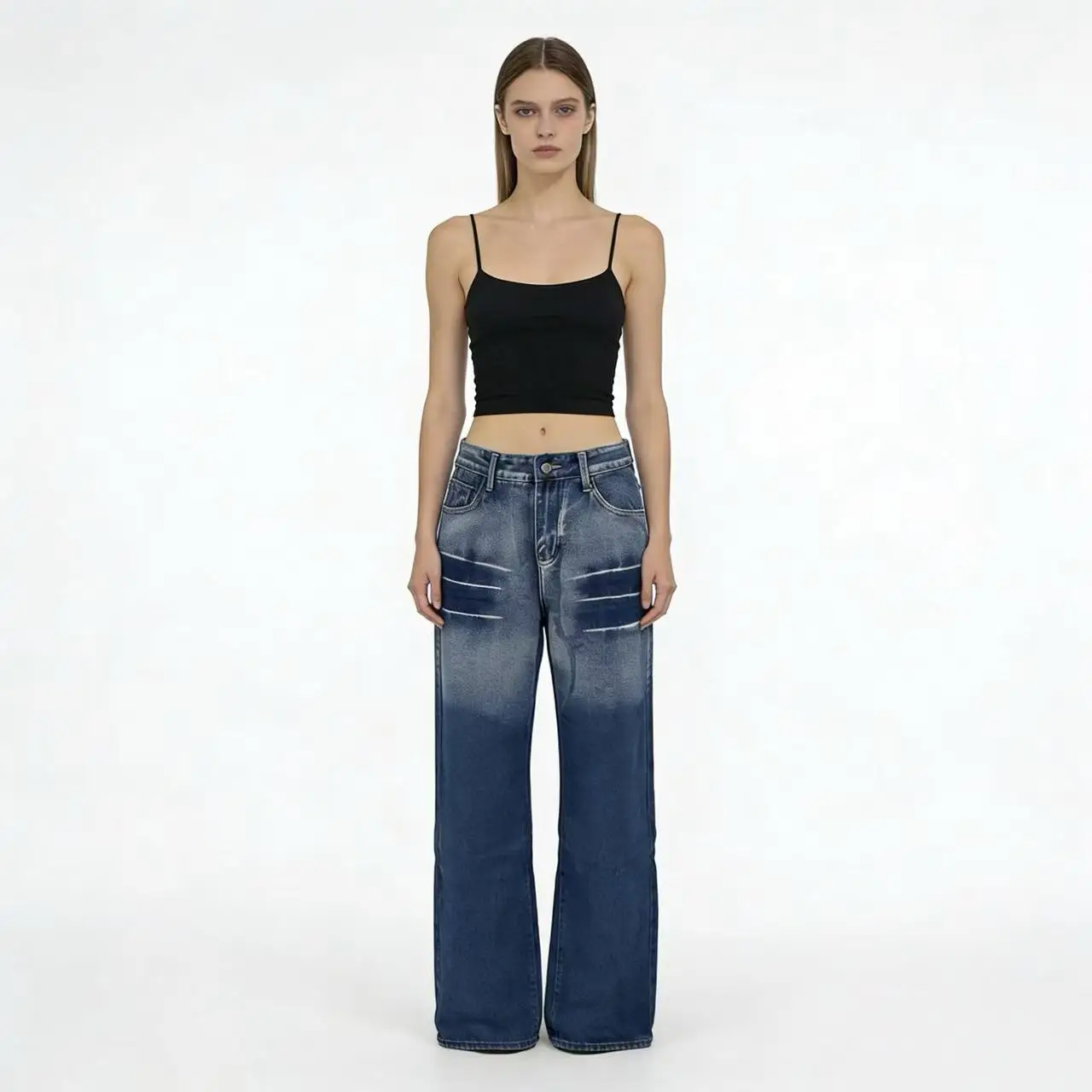 Retro Loose Denim Pants Blue High Waisted Fashionable Casual Jeans American Style Personalized Spring Autumn Women's Pants
Retro Loose Denim Pants Blue High Waisted Fashionable Casual Jeans American Style Personalized Spring Autumn Women's Pants