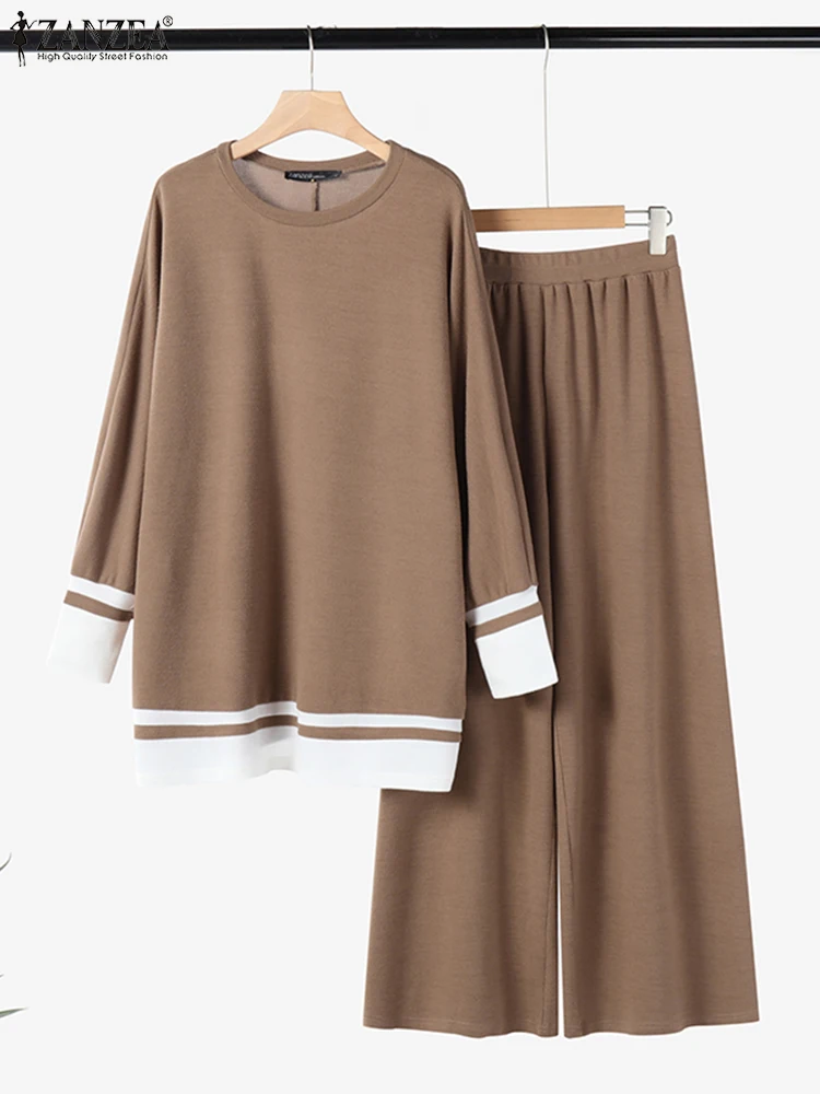 Women Knitted Matching Sets ZANZEA Holiday Korean 2pcs Pant Suits 2025 Spring Tees Outfits Fashion Colorblock Loose Tracksuits
Women Knitted Matching Sets ZANZEA Holiday Korean 2pcs Pant Suits 2025 Spring Tees Outfits Fashion Colorblock Loose Tracksuits