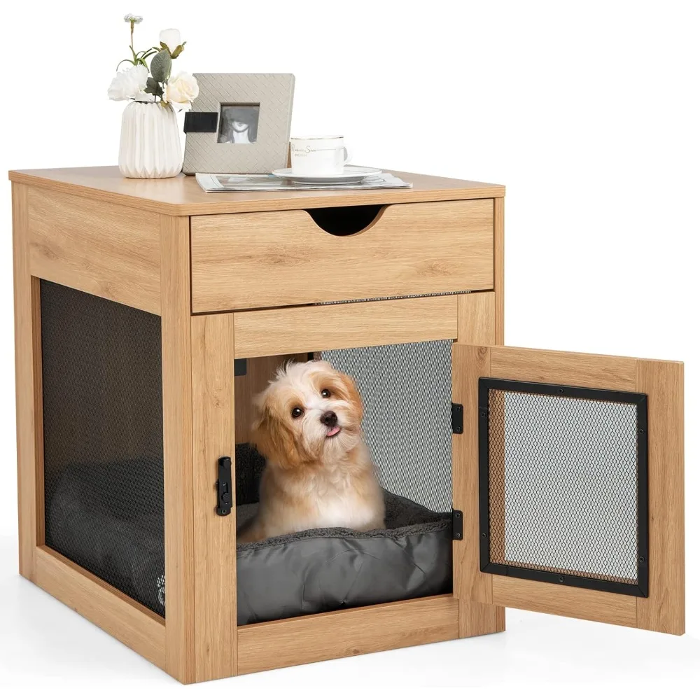 Dog Crate Furniture with Wireless Charging Function & USB Ports,Furniture Style Small Dog Crate End Table with Drawer&Removable
Dog Crate Furniture with Wireless Charging Function & USB Ports,Furniture Style Small Dog Crate End Table with Drawer&Removable