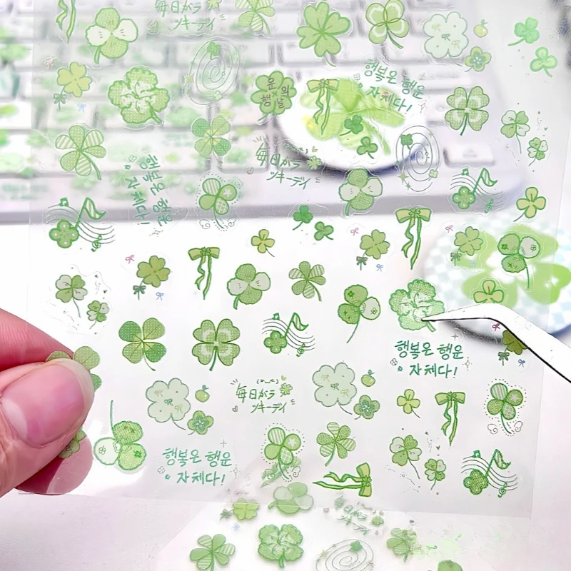 10pcs/set Lucky Leaf Clover Clear Stickers Ins Style Fresh Korean Aesthetic Decals for Journal Scrapbook Phone Case Nail Art
10pcs/set Lucky Leaf Clover Clear Stickers Ins Style Fresh Korean Aesthetic Decals for Journal Scrapbook Phone Case Nail Art