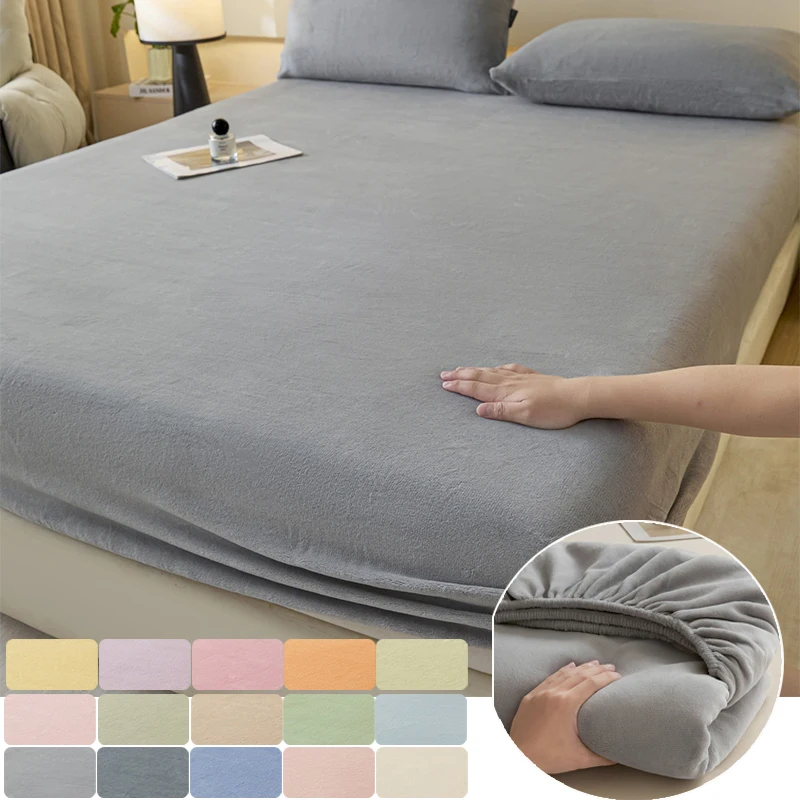 Solid Color Winter Velvet Milk Velvet Fitted Sheet Soft Elastic Bedspread Mattress Cover Bed Protector for Home 150/180x200x25cm
Solid Color Winter Velvet Milk Velvet Fitted Sheet Soft Elastic Bedspread Mattress Cover Bed Protector for Home 150/180x200x25cm