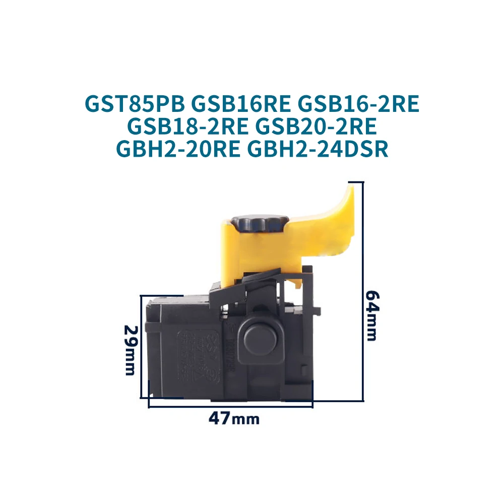 Switch for Bosch GST85PB GSB16RE GSB16-2RE GSB18-2RE GSB20-2RE GBH2-20RE GBH2-24DSR Replacement Accessories
Switch for Bosch GST85PB GSB16RE GSB16-2RE GSB18-2RE GSB20-2RE GBH2-20RE GBH2-24DSR Replacement Accessories
