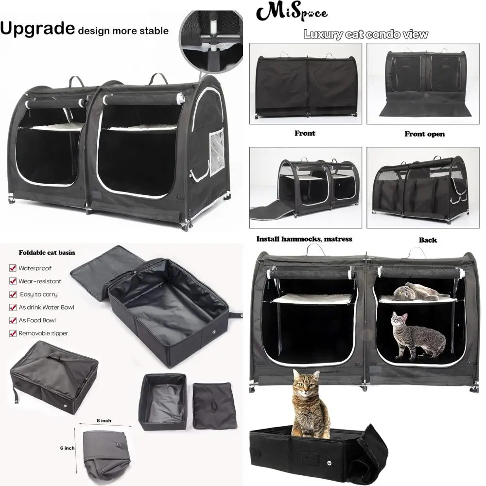 Складная переноска для кошек для путешествий, портативный автомобильный домик с сумкой для переноски, ковриками, гамаками и лотком для туалета
Складная переноска для кошек для путешествий, портативный автомобильный домик с сумкой для переноски, ковриками, гамаками и лотком для туалета