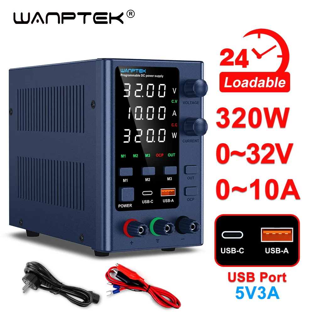 Wanptek DC Power Supply Adjustable 30V 10A Lab Power Supplies Voltage Regulator 60V 5A 160V 120V 3A for Metal anodizing Repair
Wanptek DC Power Supply Adjustable 30V 10A Lab Power Supplies Voltage Regulator 60V 5A 160V 120V 3A for Metal anodizing Repair